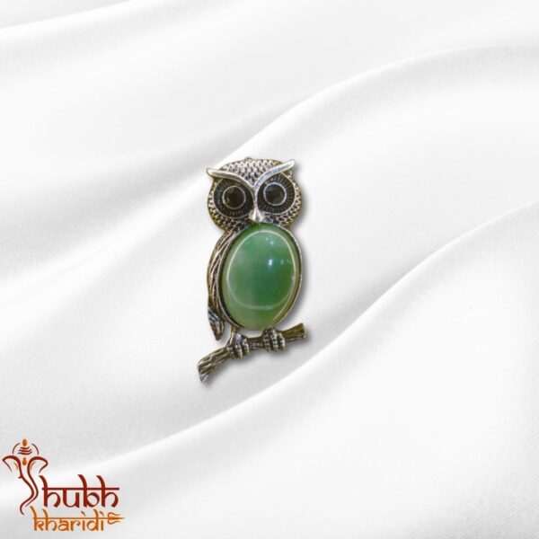 Green Avanturine Owl Pendant Shubh Kharidi