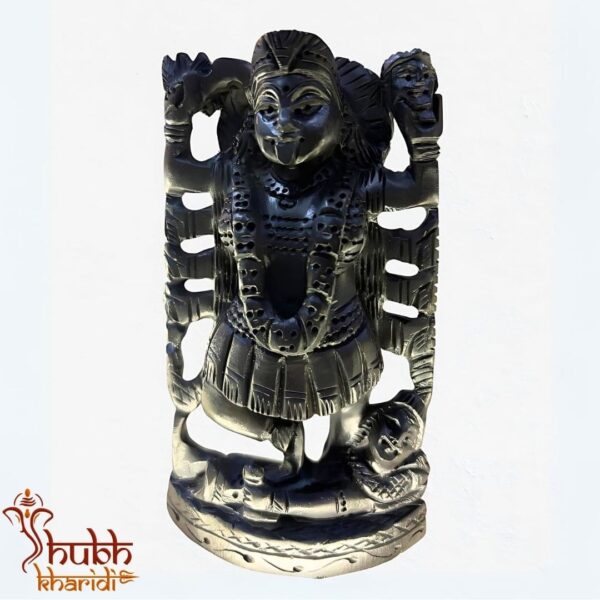 Wooden Kaali Maa Statue Shubh Kharidi